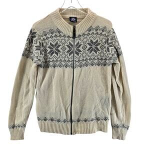 Icewear Iceland Sweater Womens Medium Wool Angora Nordic Ivory Gray Full Zip